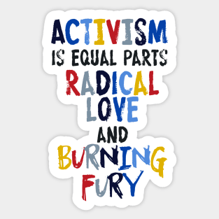 Activism=Love+Fury Sticker